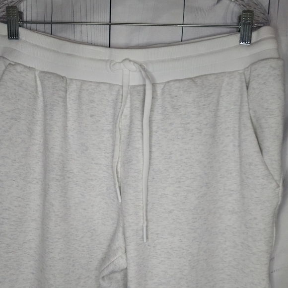 Athleta Cozy Karma Zip Warm Cozy Soft Fog Grey Heather Joggers - Picture 3 of 8